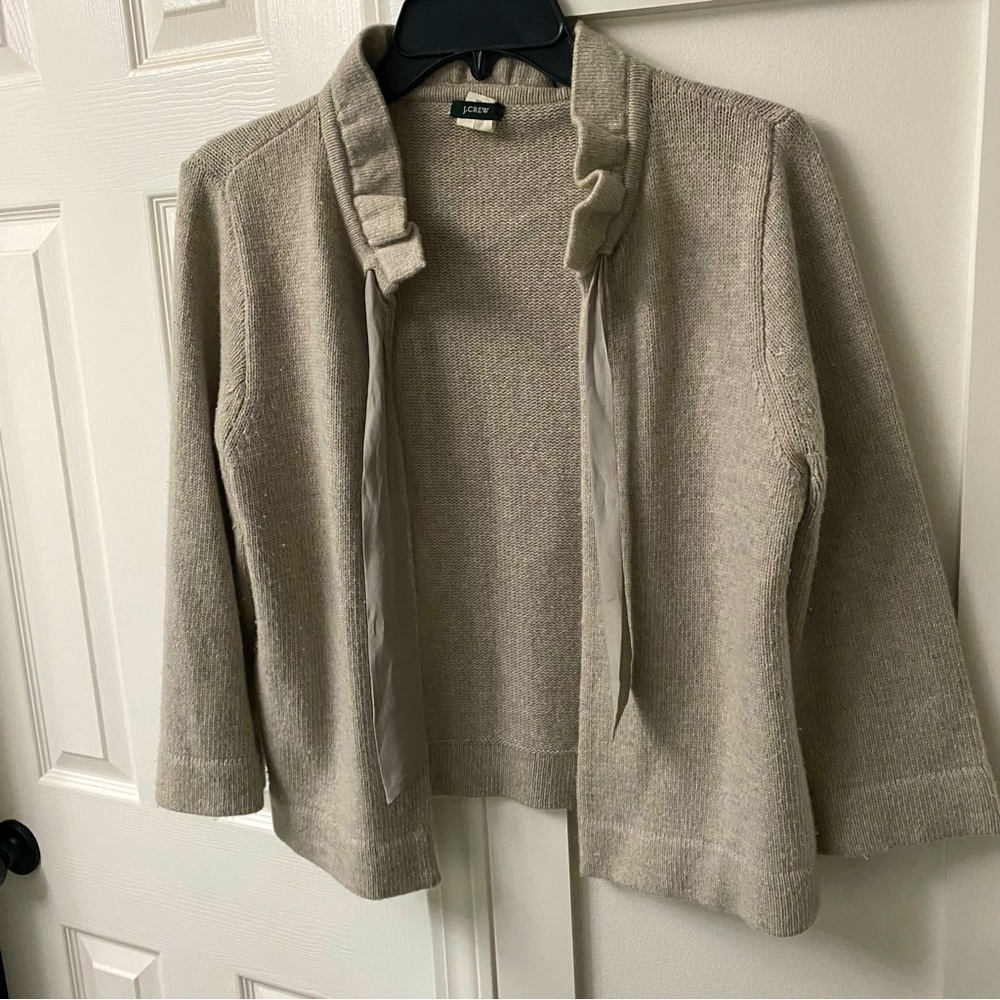 J. Crew Grey Cashmere Cardigan in Large Grey